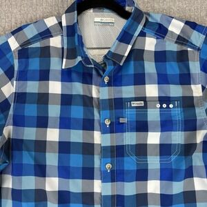 Columbia performance‎ fishing gear Omni-shade Men M outdoor camping hiking shirt